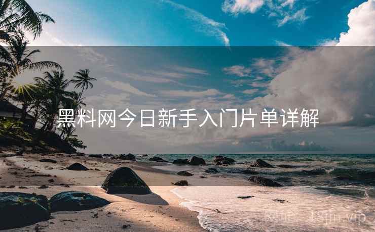 黑料网今日新手入门片单详解