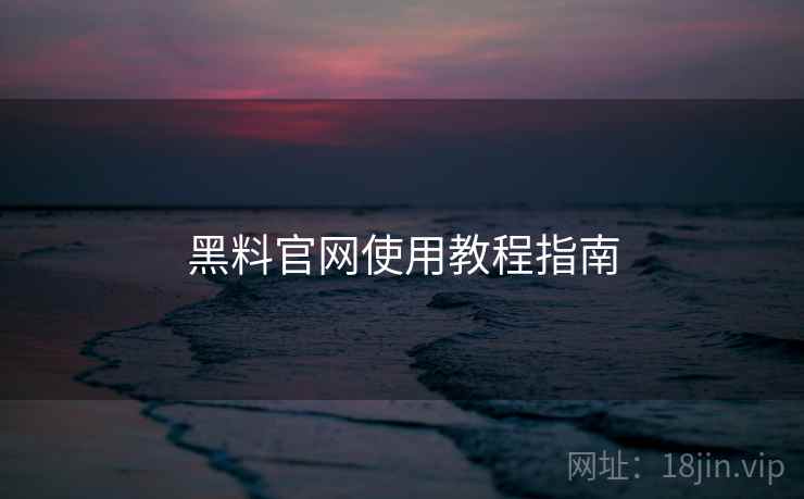 黑料官网使用教程指南