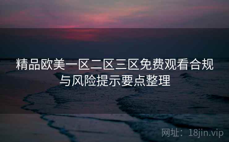 精品欧美一区二区三区免费观看合规与风险提示要点整理