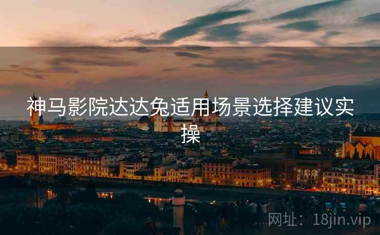 神马影院达达兔适用场景选择建议实操