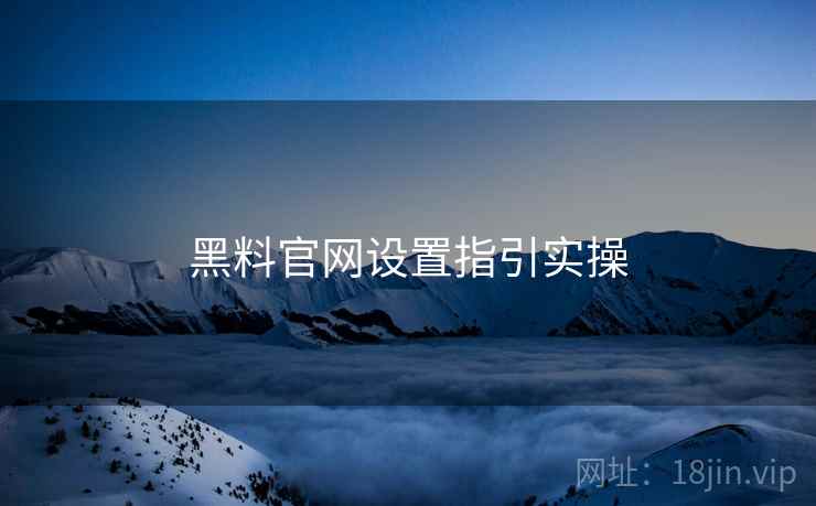 黑料官网设置指引实操
